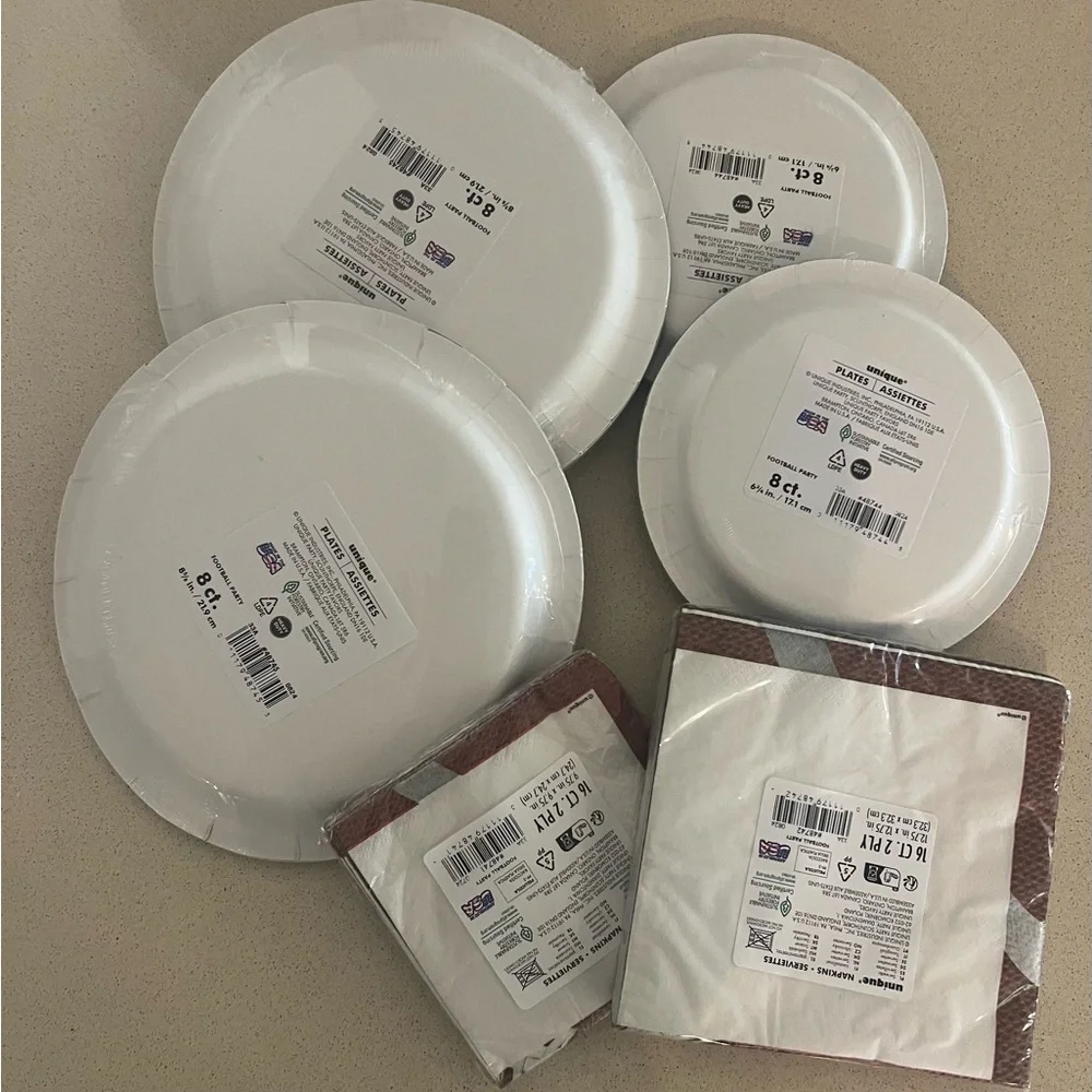 Super Bowl Football Party Plates and Napkins Set